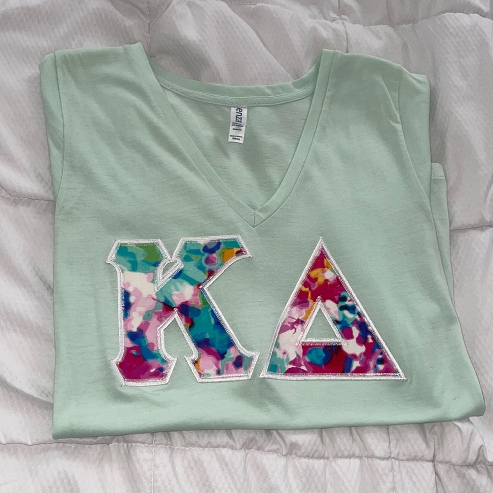 Kappa Delta  Letters ΚΔ Sorority Tee Shirt